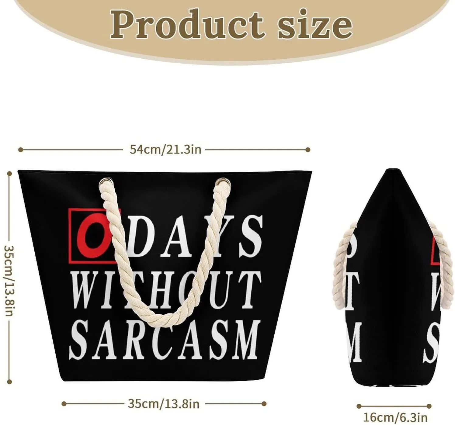 Tote Bag Large Handles Beach Bag with Zipper for Shopping Groceries Travel Outdoors Swim Pool Bag