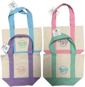 Trader Joe's Mini Tote Bag Pastel Set Of 4