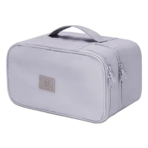 Travel Double Layer Waterproof Organizer Cosmetic Toiletry Bag Grey HLC063