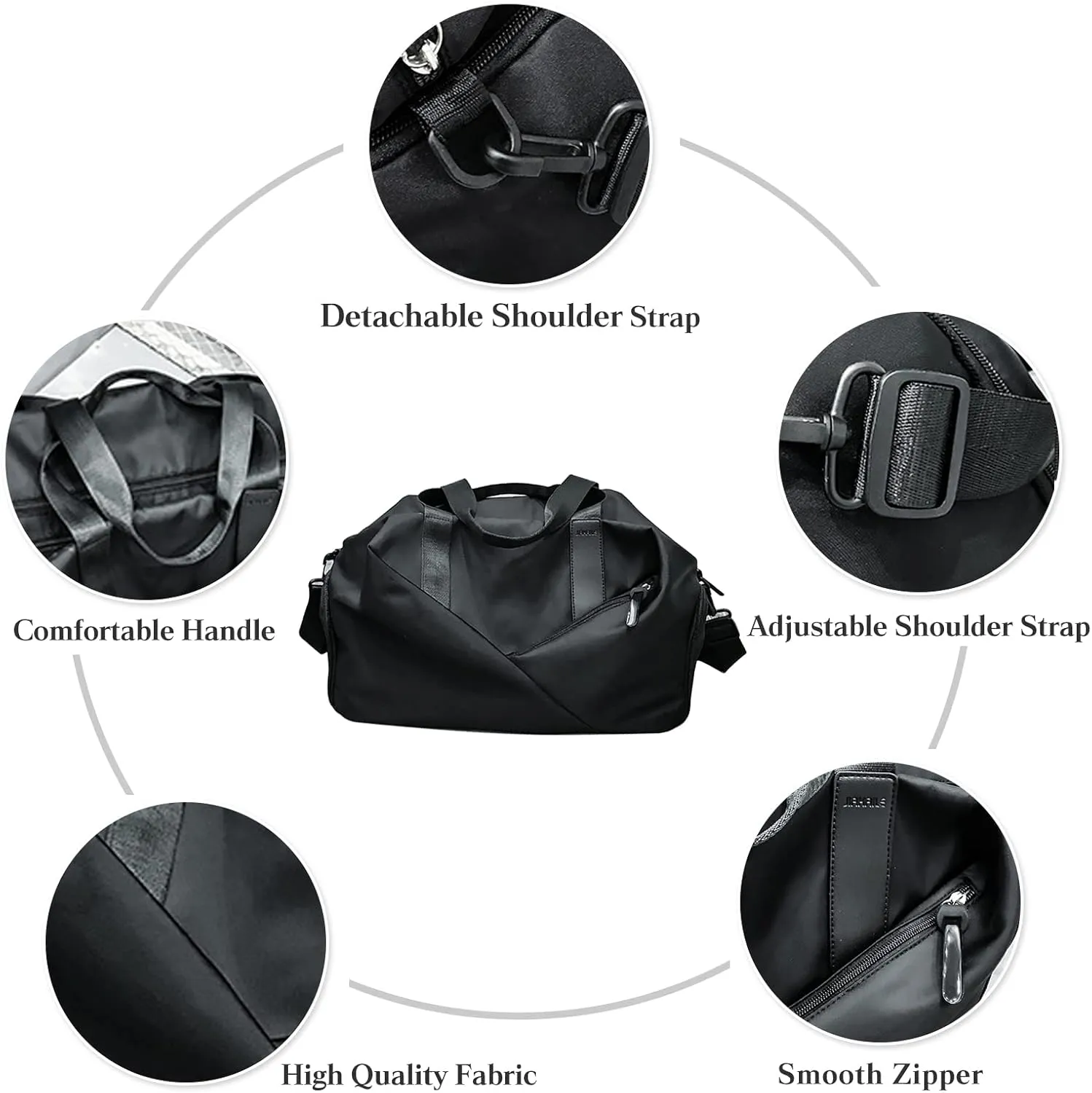 Travel Duffel Bag for Women/Men Ultra-Light Sport Duffel Bag Weekend Shoulder Bag Large Gym Tote Bag Overnight Bag Nylon Hospital Bag Carry On Luggage with Shoes Compartment and Wet Pocket Grey