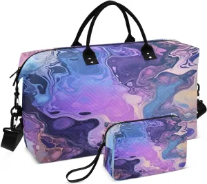 Travel Duffel Bag Large Weekender Overnight Bags for Women Men, Fluid Liquid Gym Bag with Toiletry Bag