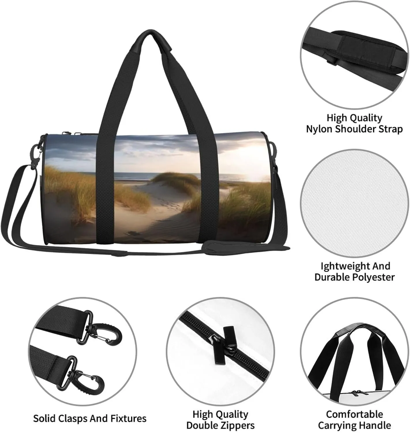 Travel Duffle Bag Weekender Bags For Men Women With Shoe Compartment Large Capacity Weekender Overnight Bag Beach Dunes Carry On Tote Bags Sport Gym Bag For Travel Yoga