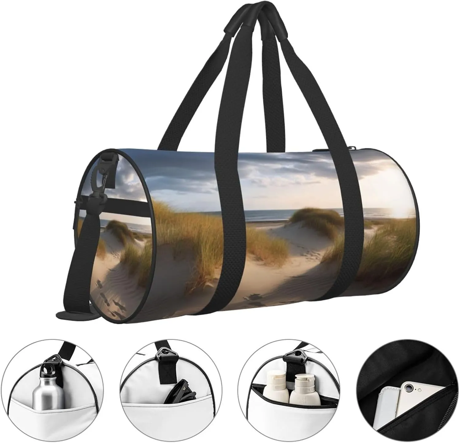 Travel Duffle Bag Weekender Bags For Men Women With Shoe Compartment Large Capacity Weekender Overnight Bag Beach Dunes Carry On Tote Bags Sport Gym Bag For Travel Yoga