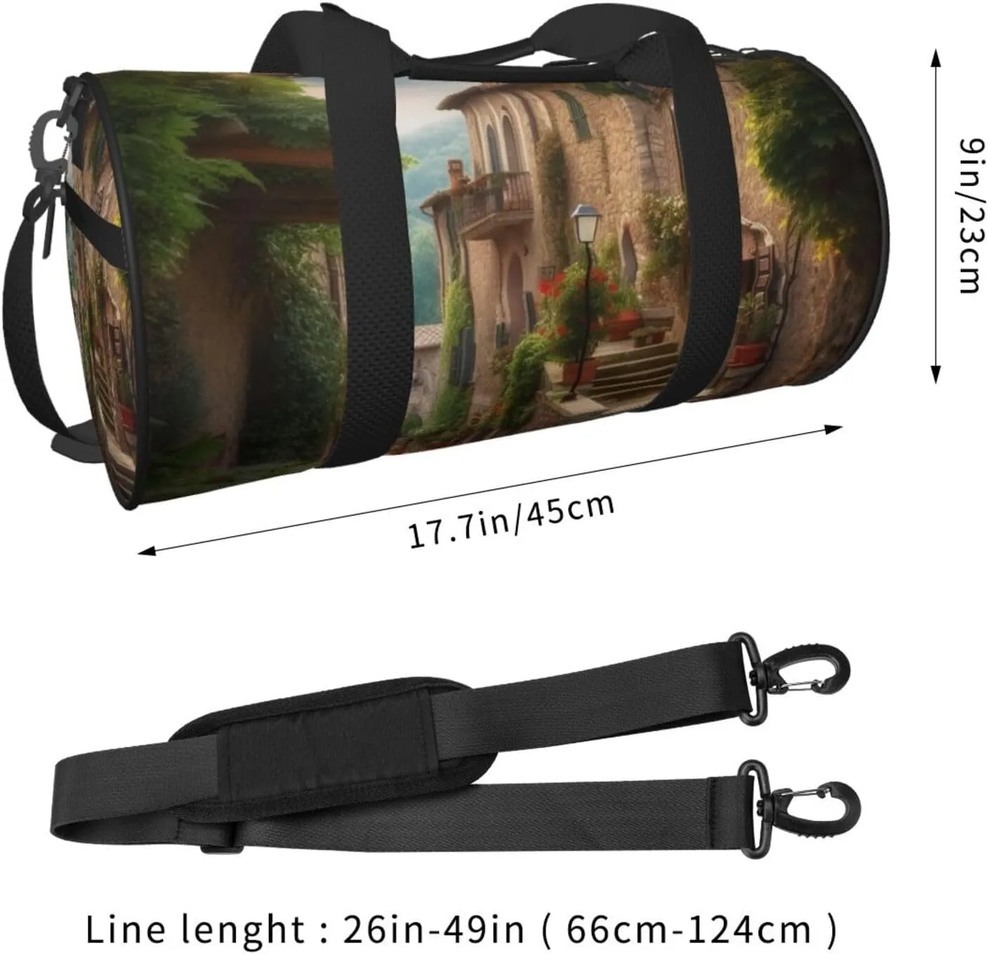 Travel Duffle Bag Weekender Bags For Men Women With Shoe Compartment Large Capacity Weekender Overnight Bag Italy Tuscan Carry On Tote Bags Sport Gym Bag For Travel Yoga