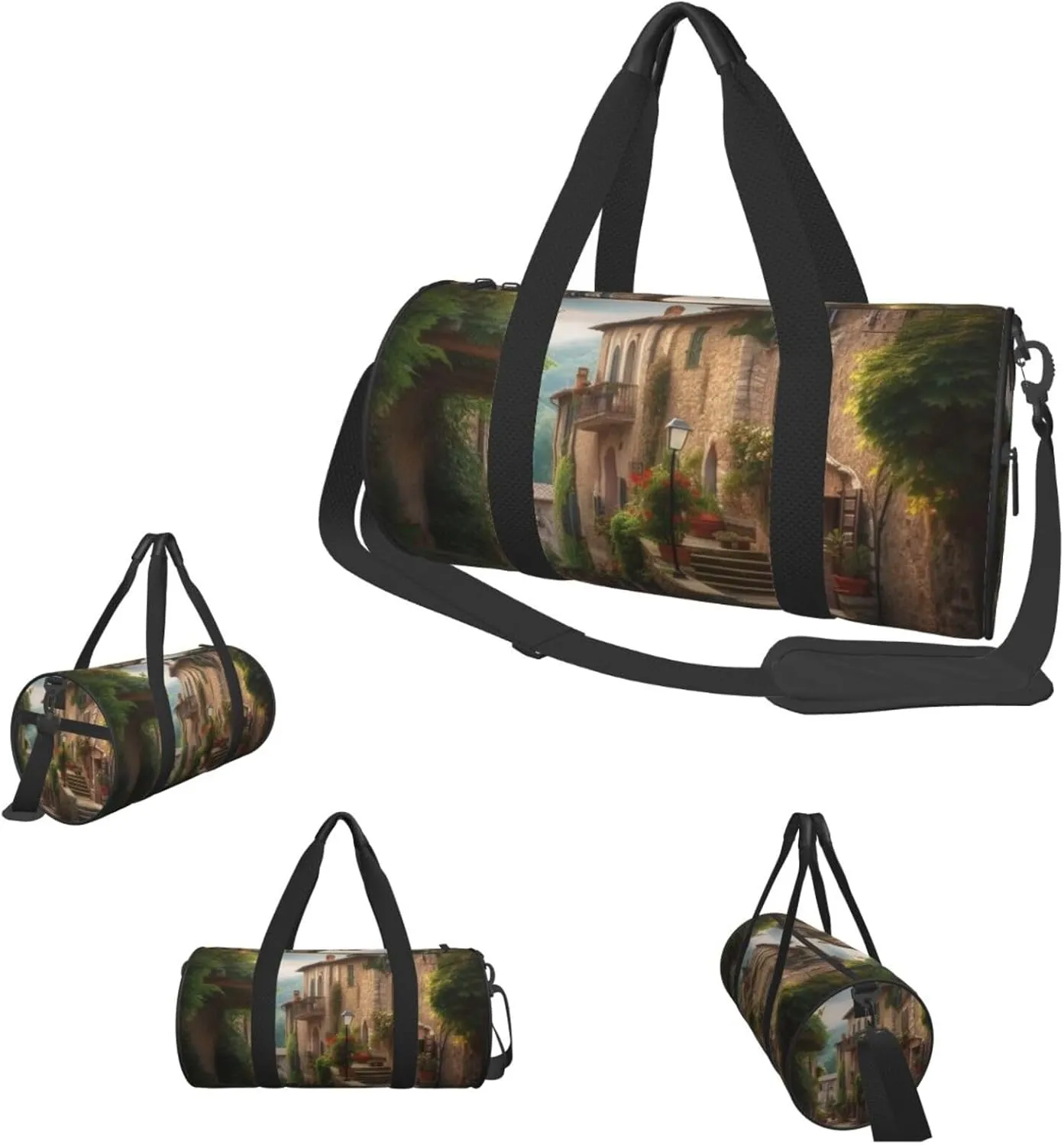 Travel Duffle Bag Weekender Bags For Men Women With Shoe Compartment Large Capacity Weekender Overnight Bag Italy Tuscan Carry On Tote Bags Sport Gym Bag For Travel Yoga