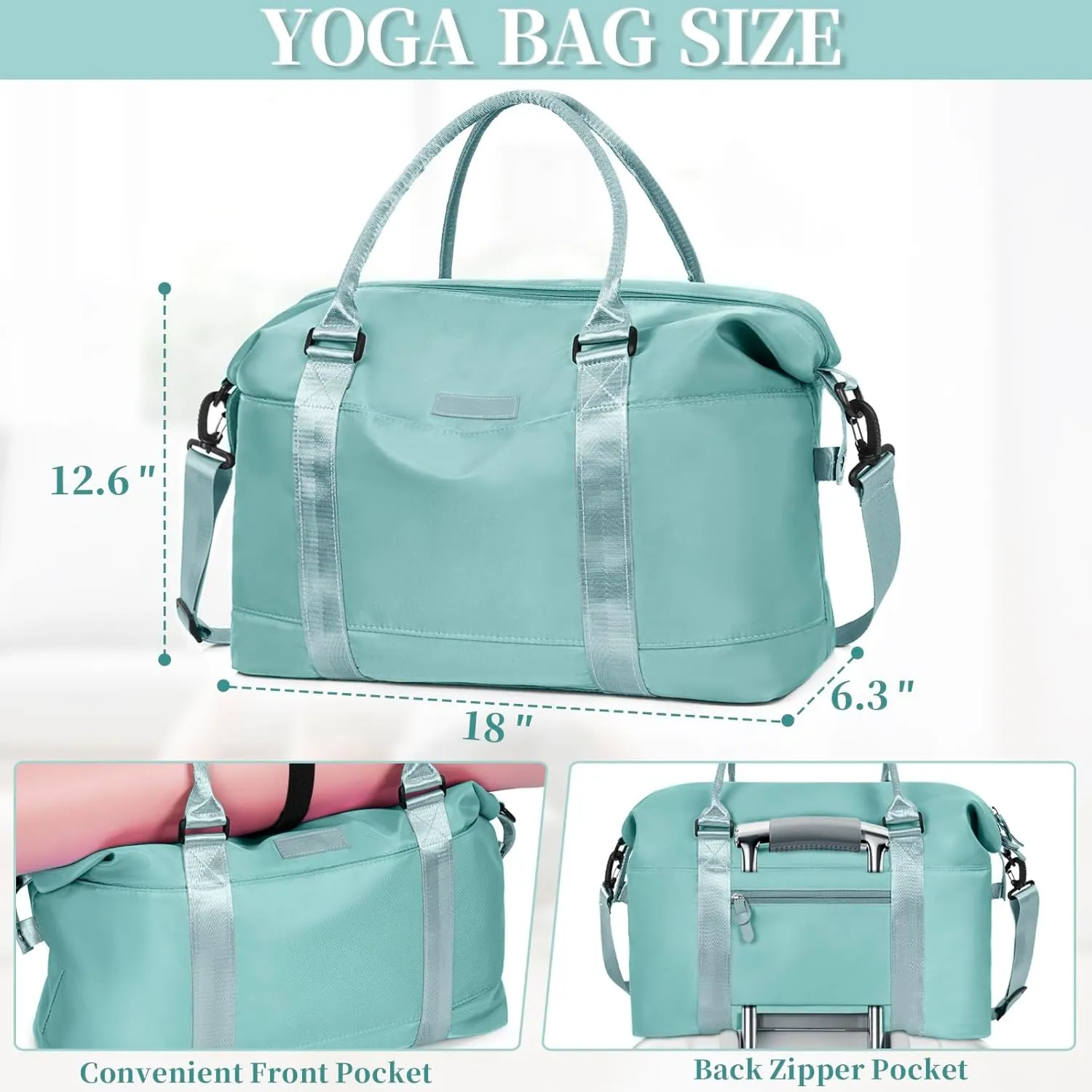 Travel Duffle, Waterproof Gym Weekender Overnight Tote Carry On with Luggage Sleeve, Dry Wet Pocket, Labor Delivery Hospital Bag