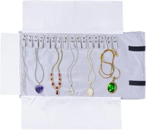 Travel Velvet Jewelry Roll Earrings Rings Necklaces Organizer Clutch Bag for Necklace