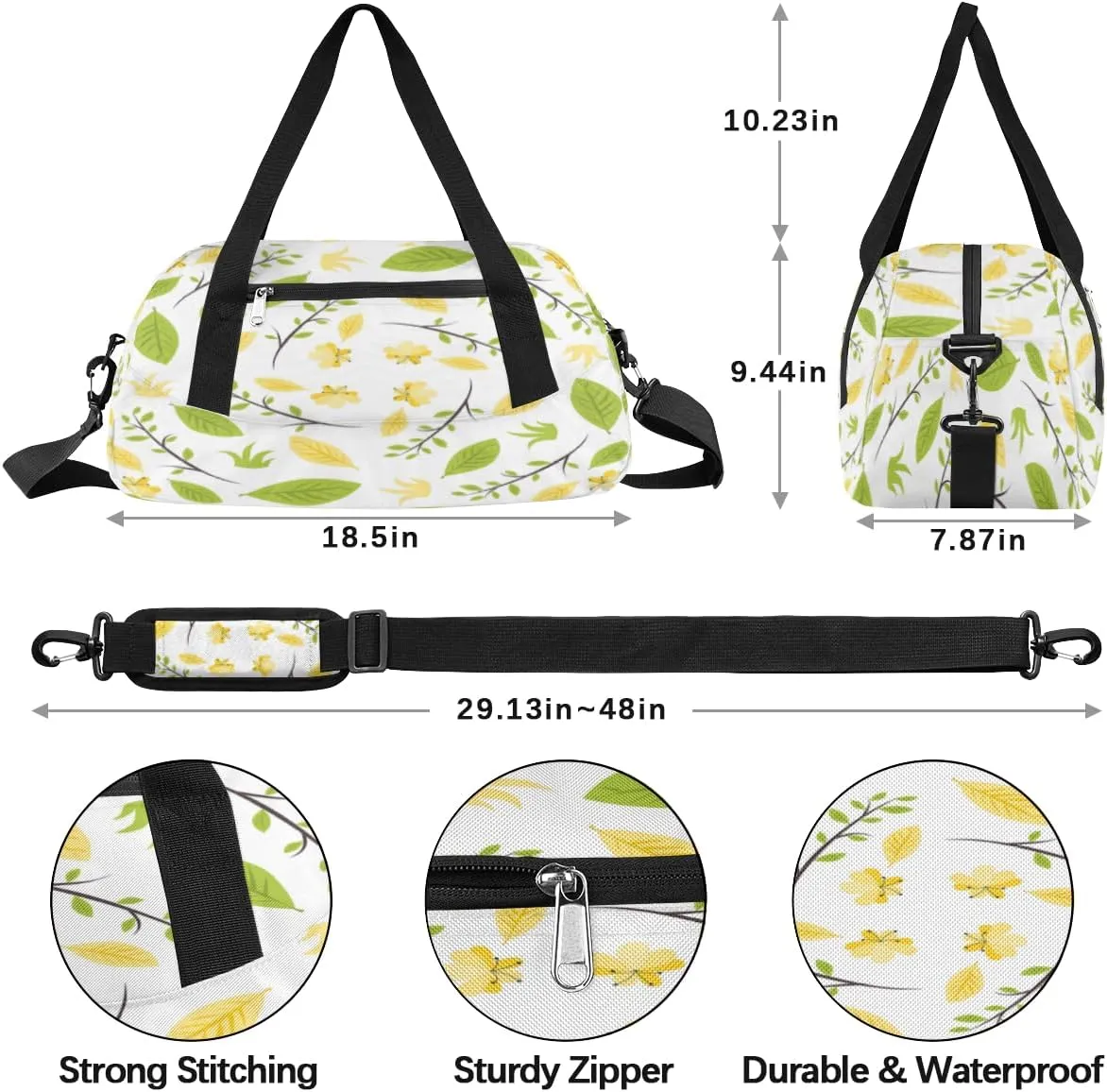 Tree Branch Flower Gym Bag, Duffle Bag, Weekender Bag, Duffel Bag, Overnight Bag, Travel Duffel Bag, Dance Bag, Tote Bag, Beach Bag, Pool Bag, Gym Duffle Bag, Carry on Bag