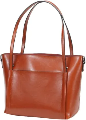 Trendy Genuine Leather Tote Bag for Women Large Shoulder Crossbody Purse Casual Handbag Working Top Handle Satchel