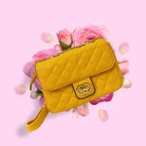 Trendy Quilted sling bag with metal chain strap