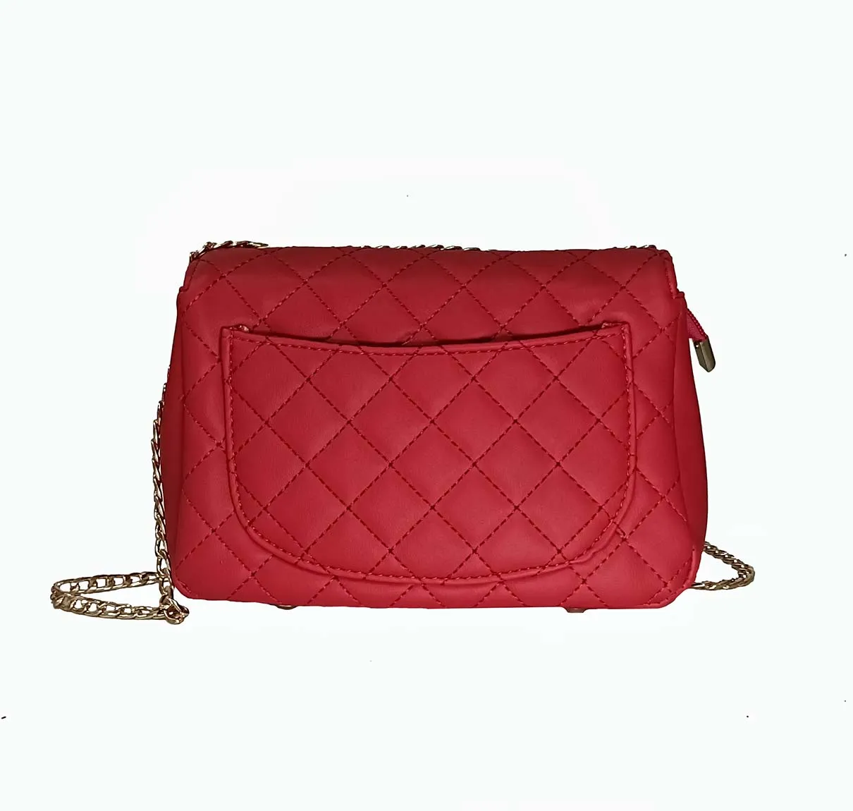 Trendy Quilted sling bag with metal chain strap