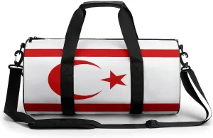 Turkish Republic Northern Cyprus Flag Travel Duffel Bag with Wet Pocket for Men Women Gym Weekender Tote