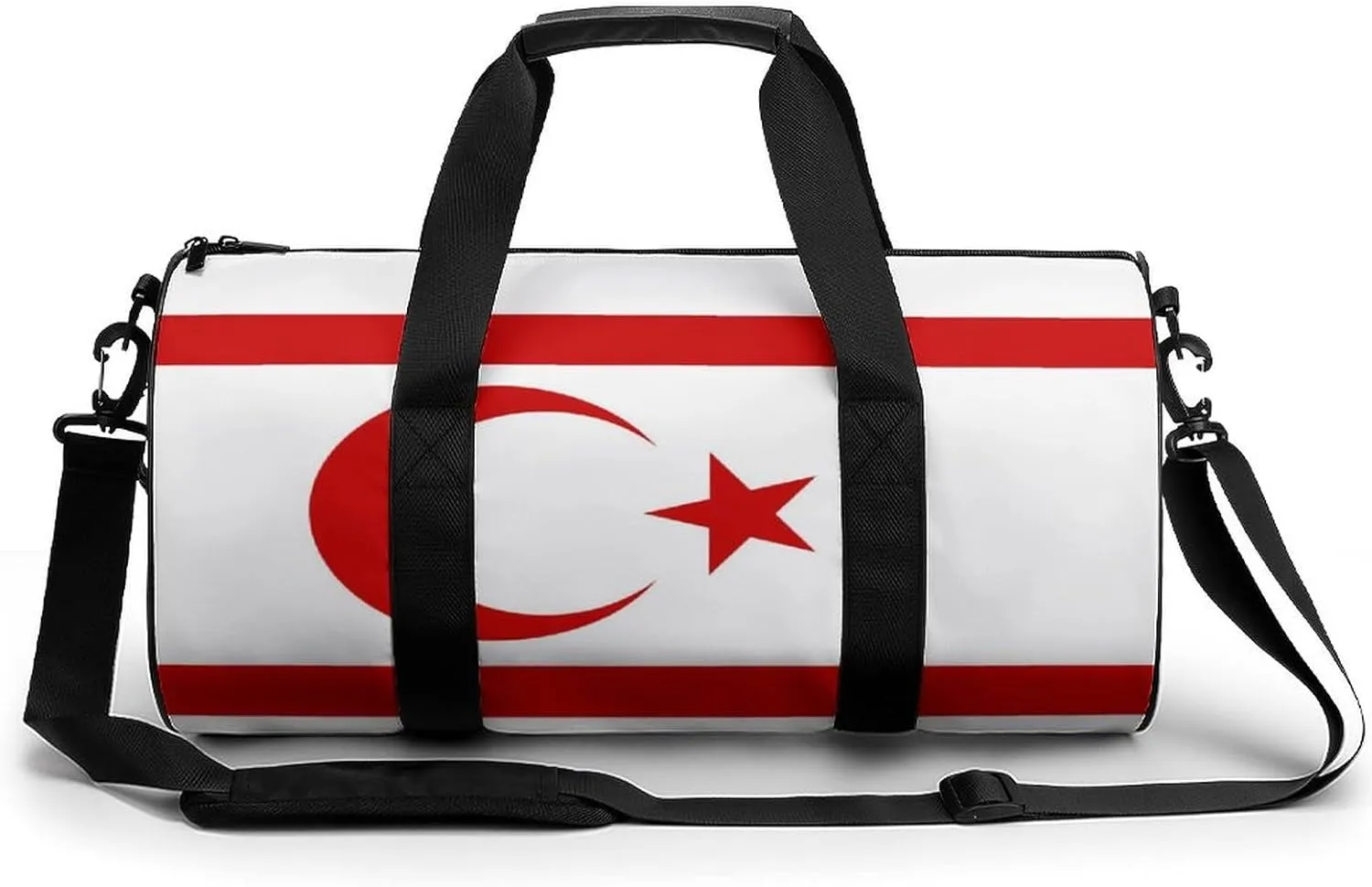 Turkish Republic Northern Cyprus Flag Travel Duffel Bag with Wet Pocket for Men Women Gym Weekender Tote
