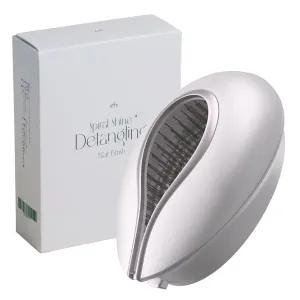 Uffy Spiral Shine Detangling Hair Brush for Wet & Dry Hair, Shower Detangler, Travel Brush — Anti-Frizz Bristles, Tangle-Free, Reduces Breakage, Ergonomic Handle, Moonlight White