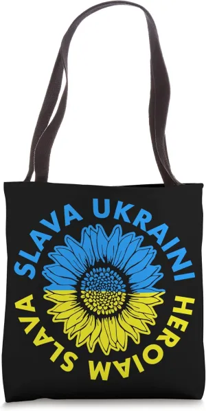 Ukrainian Sunflower - Slava Ukraini Heroiam Ukraini Tote Bag