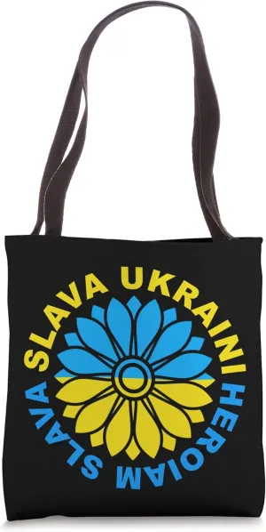 Ukrainian Sunflower - Slava Ukraini Heroiam Ukraini Tote Bag