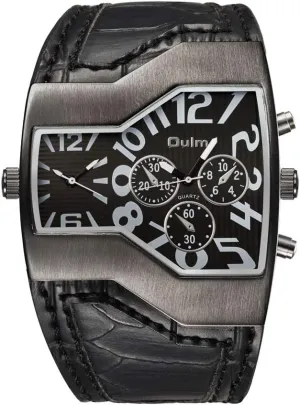 Unisex Quartz Watch with Japan-Movement Genuine Leather Band