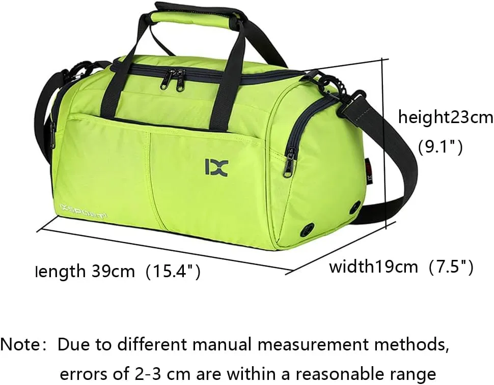 Unisex Wet and Dry Separation Gym Tote Bag with Shoes Compartment,Crossbody Drum Bag for Yoga/Sports/Weekend Getaway.