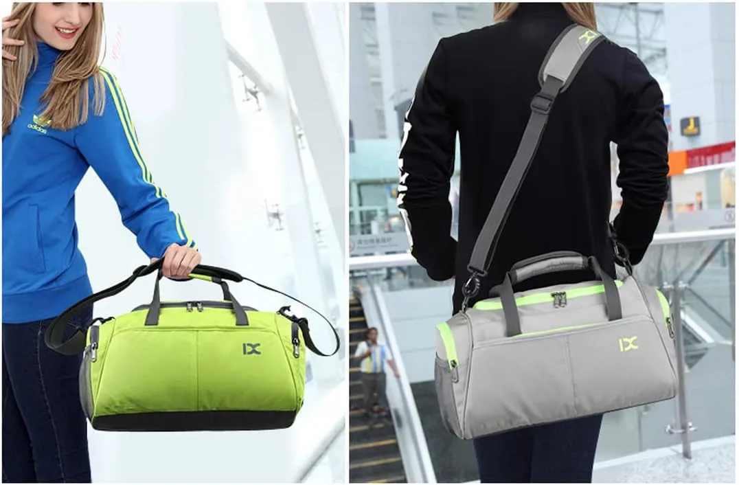 Unisex Wet and Dry Separation Gym Tote Bag with Shoes Compartment,Crossbody Drum Bag for Yoga/Sports/Weekend Getaway.