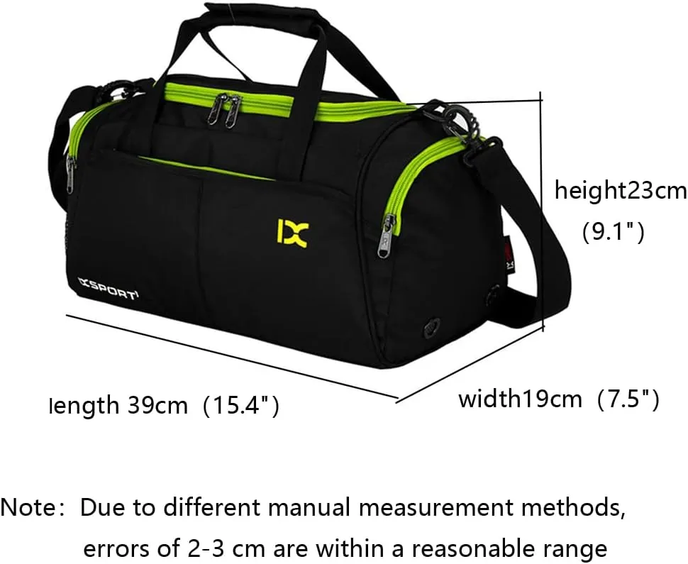 Unisex Wet and Dry Separation Gym Tote Bag with Shoes Compartment,Crossbody Drum Bag for Yoga/Sports/Weekend Getaway.