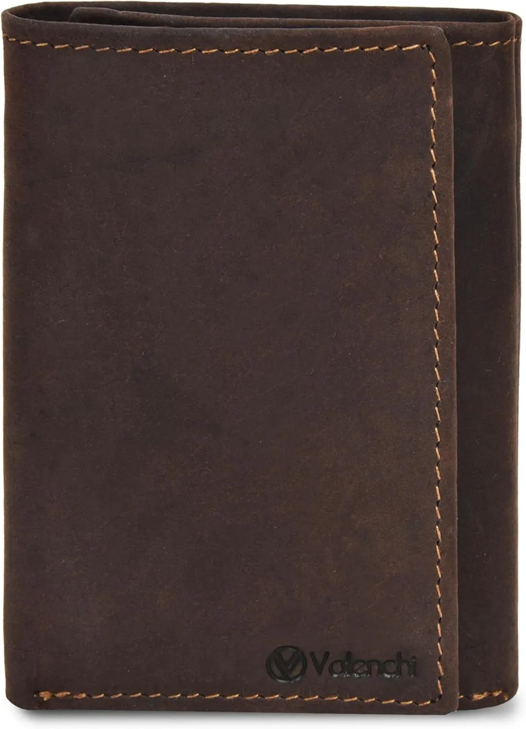VALENCHI Leather Trifold Wallet For Men - RFID Blocking - 6 Card Slots, 2 Note Compartments & 1 ID Window - Minimalist Design, Slim Wallet - Premium, Fashionable Accessory Gifts for Men, Him