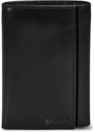 VALENCHI Leather Trifold Wallet For Men - RFID Blocking - 9 Card Slots, 2 Note Compartments & 1 ID Window - Minimalist Design, Slim Wallet - Premium, Fashionable Accessory Gifts for Men, Him
