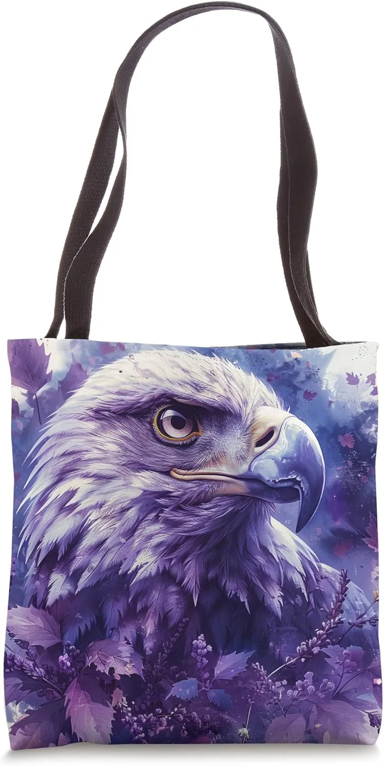 Van Gogh Style Lavender Flower Floral Eurasian Eagle Tote Bag