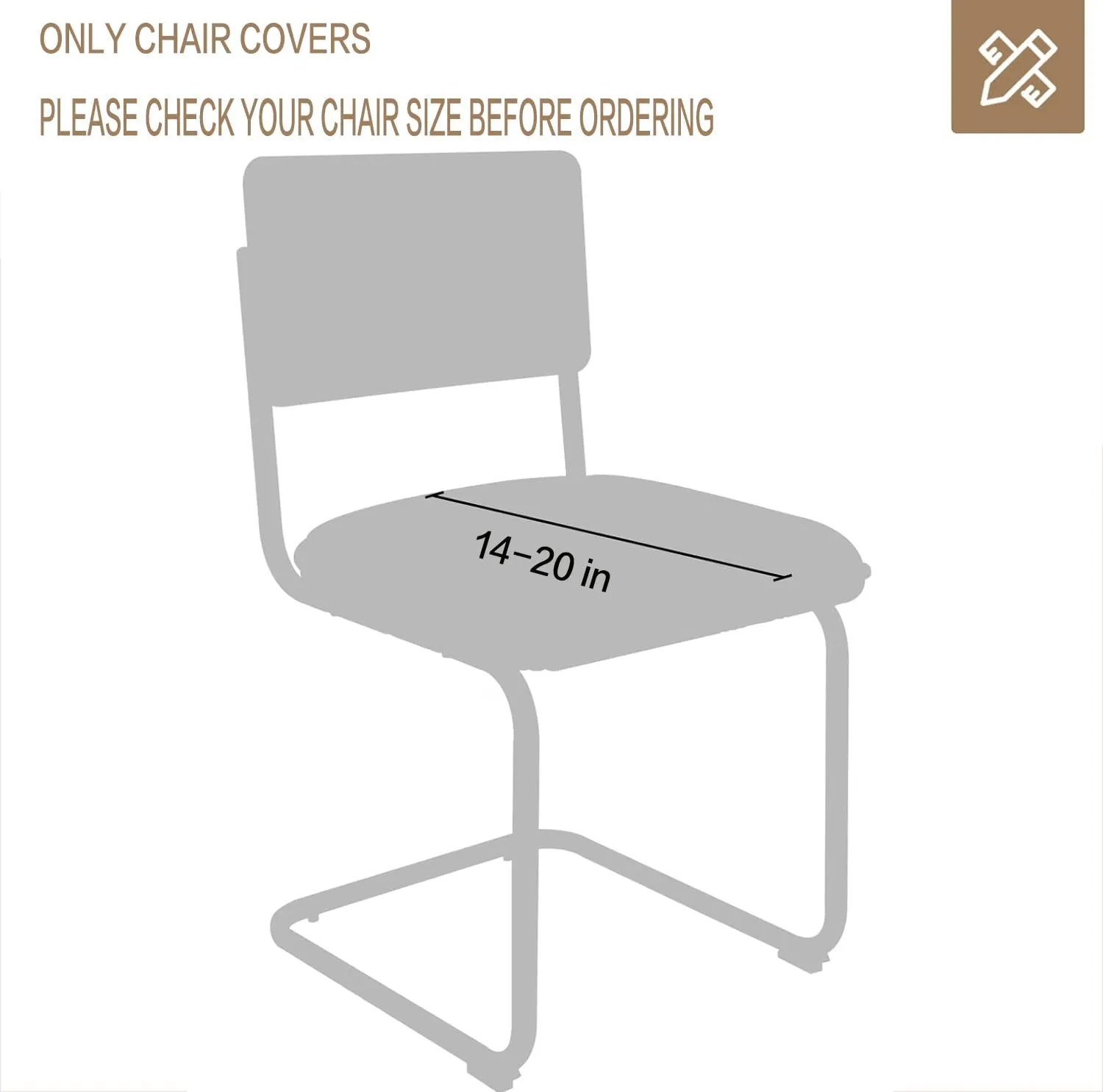 Velvet Chair Seat Covers for Mid Century Modern Dining Chairs, Armless Accent Chairs Seat Slipcovers Pack of 4 (Dark Grey)