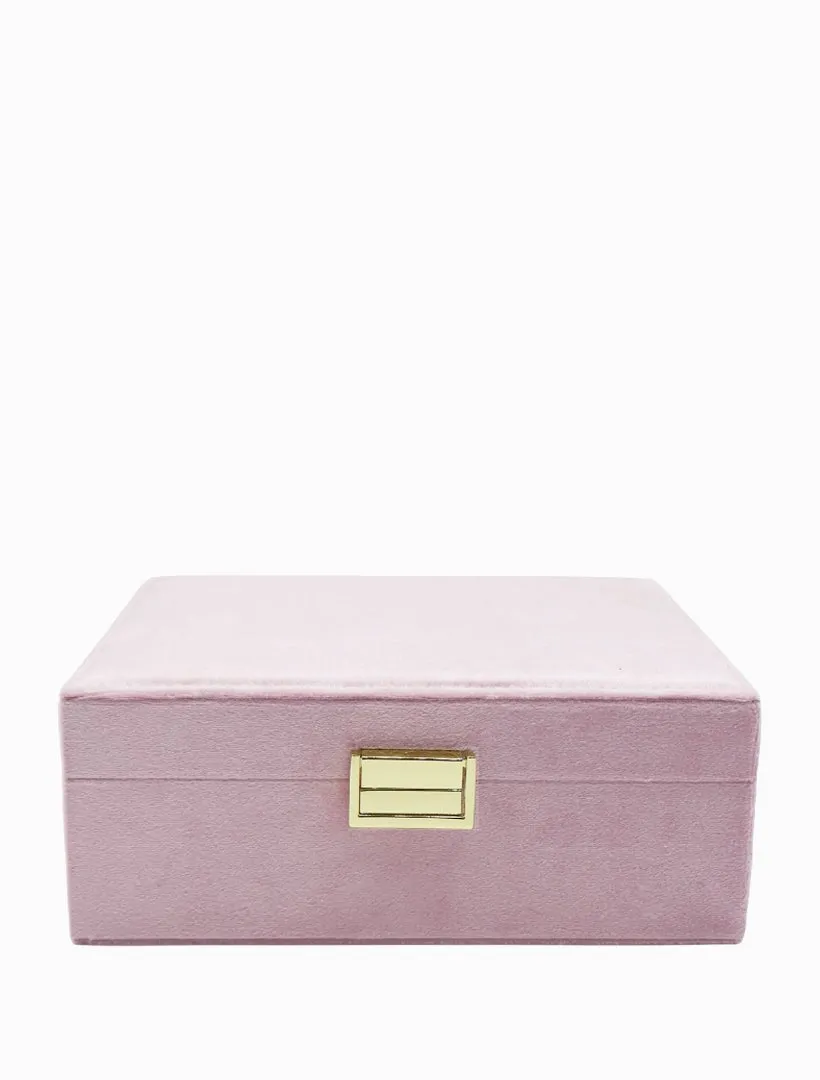 Velvet Jewellery Box Pink