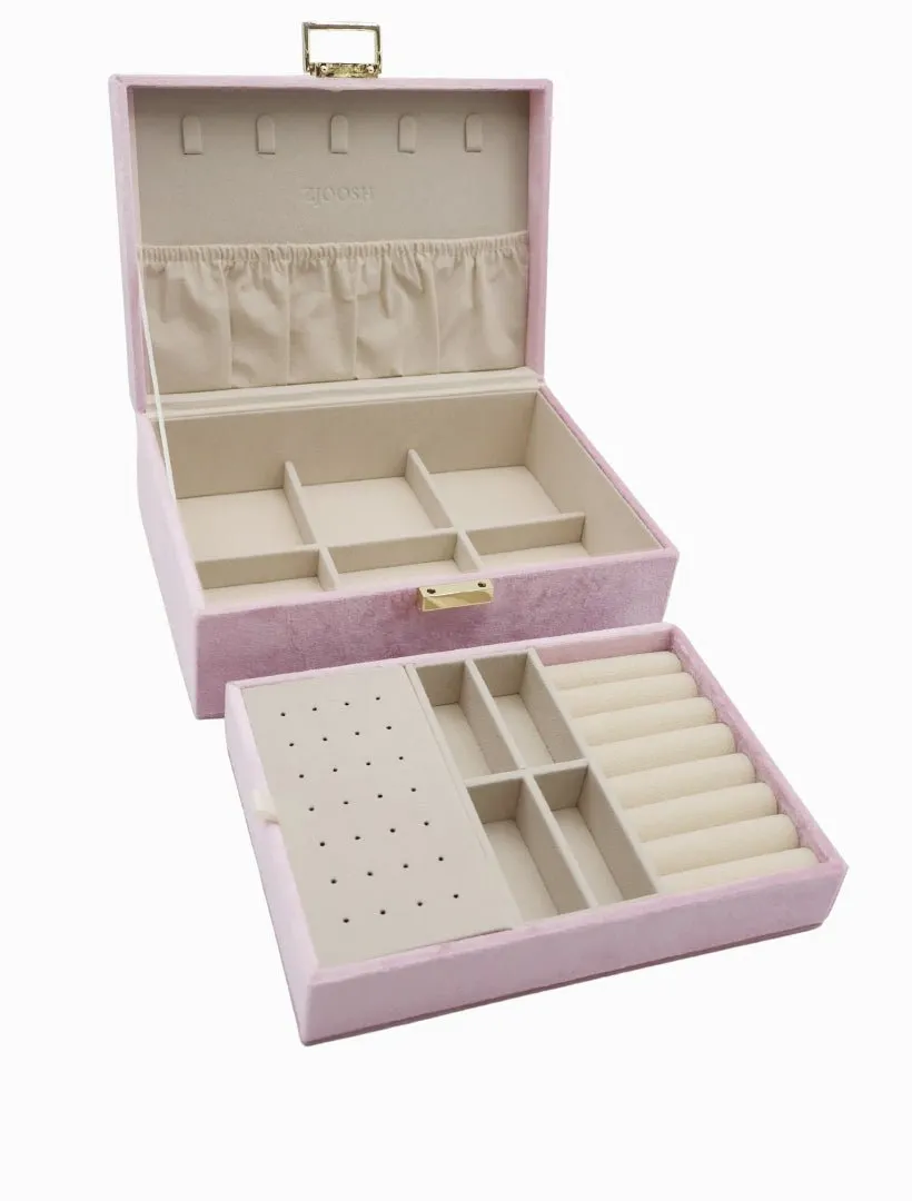 Velvet Jewellery Box Pink