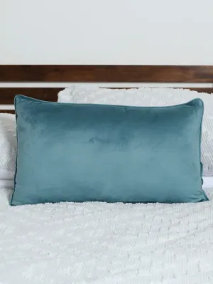 Velvet Piping Scatter Cushion - Sky Blue