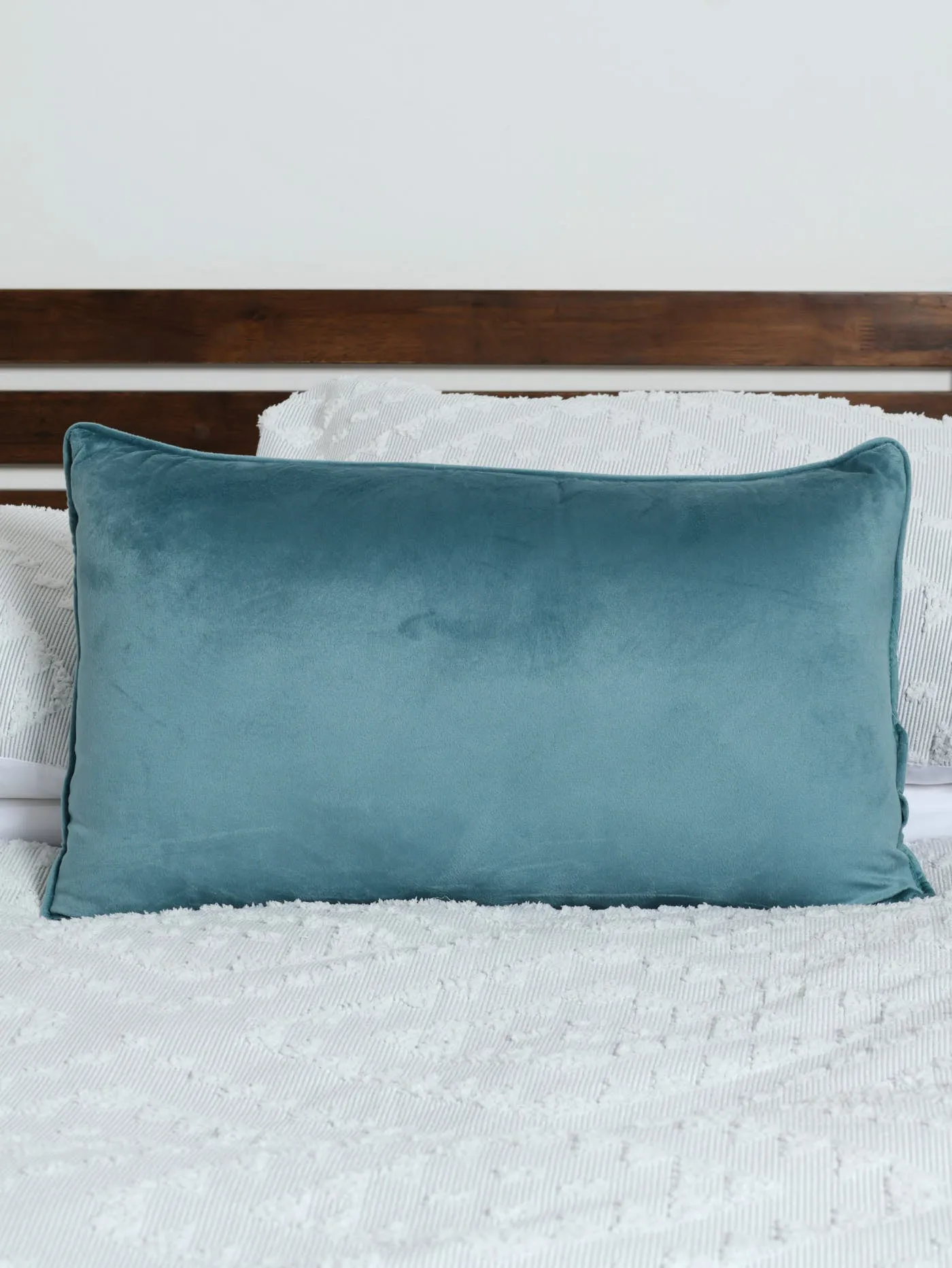 Velvet Piping Scatter Cushion - Sky Blue