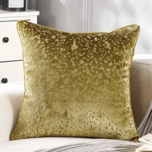Velvet Throw Pillow Covers Cozy Boho Farmhouse Cushion Case with Soft Vintage Texture Pillowcase for Couch Sofa Bed Living Room Home Decor(18 x 18 Inch,Golden)