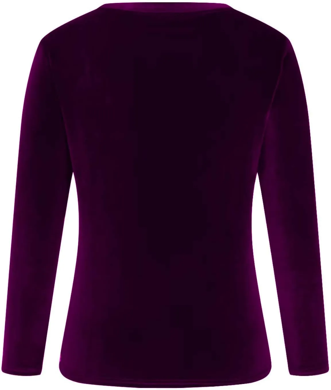 Velvet Tops for Women Long Sleeve Crewneck Soft Velvet Blouse Lightweight Casual Fashion Tshirts