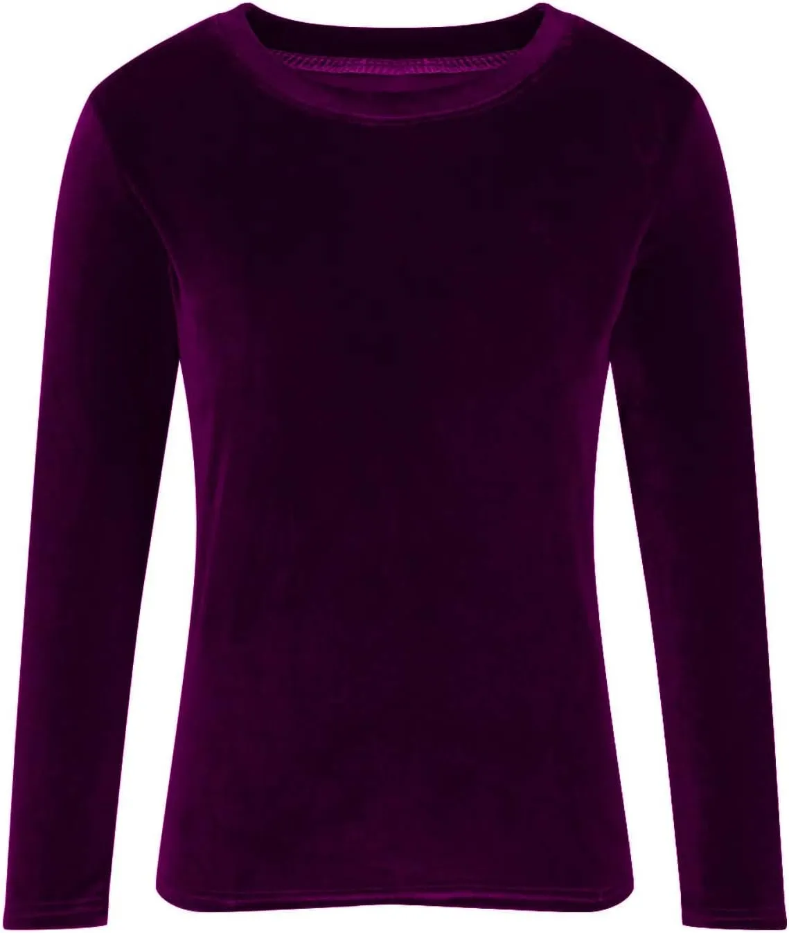 Velvet Tops for Women Long Sleeve Crewneck Soft Velvet Blouse Lightweight Casual Fashion Tshirts