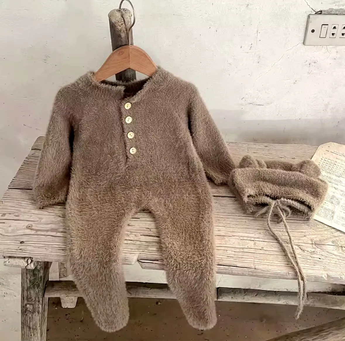 Velvet touch super soft romper & hat