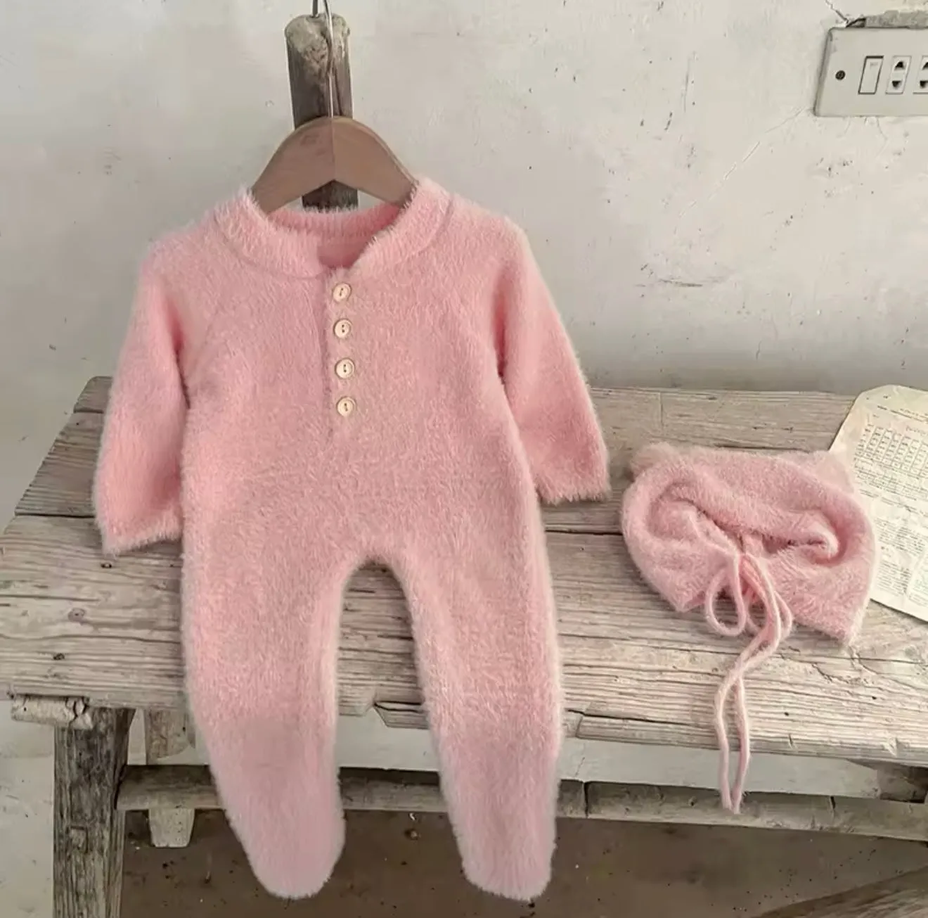 Velvet touch super soft romper & hat