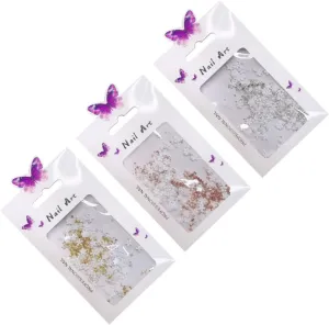 VICASKY Unique Nail Flower Jewelry 3 Bags of Nail Embellishments Easy to Apply for Manicure Accessories