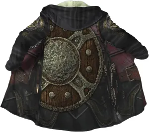 Viking Men's Winter Warm Robe, Valhalla Warrior Armor, 3D Printed Tattoo Winter Warm Coat Parka, Horn Button Design