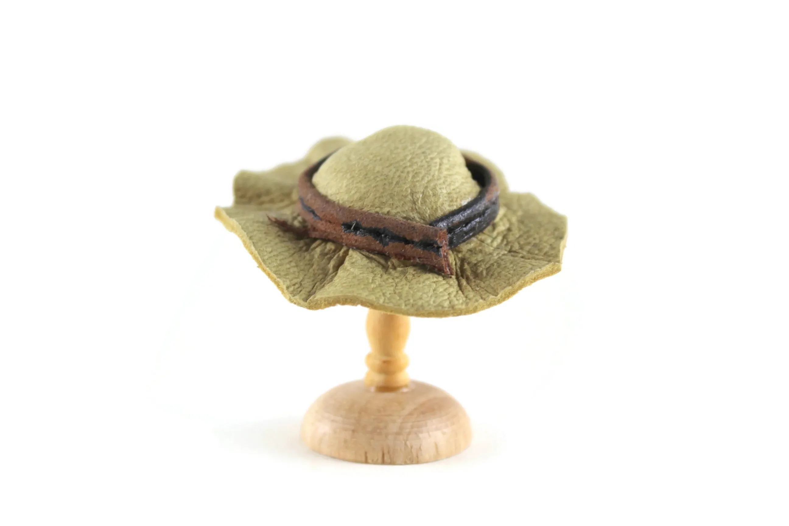 Vintage 1:12 Miniature Dollhouse Beige & Brown Hat