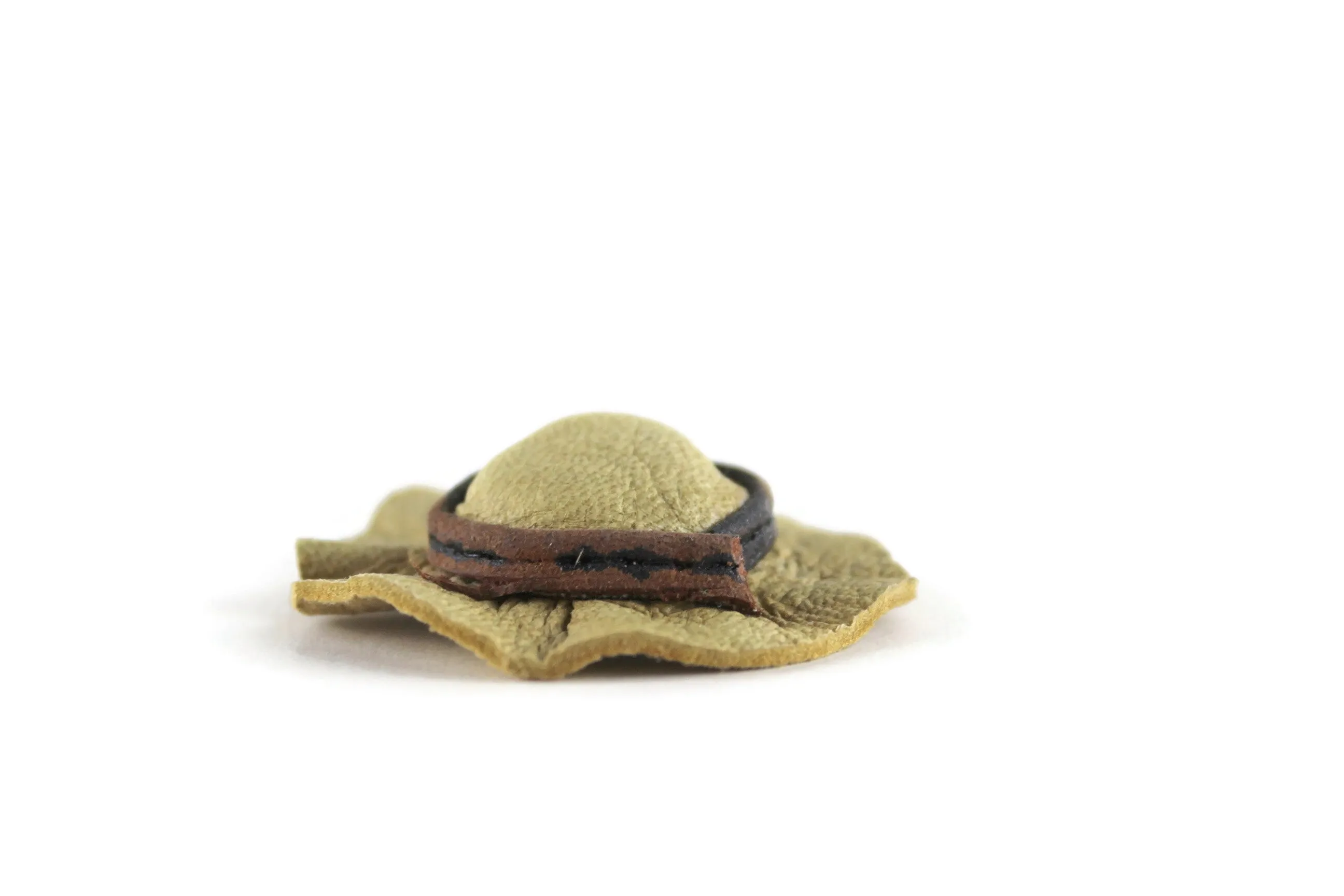 Vintage 1:12 Miniature Dollhouse Beige & Brown Hat