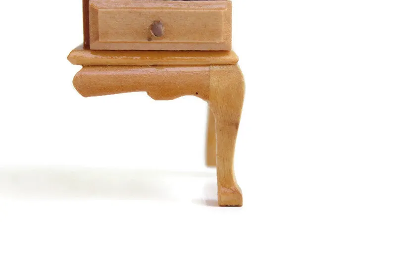 Vintage 1:12 Miniature Dollhouse Oak Writing Desk