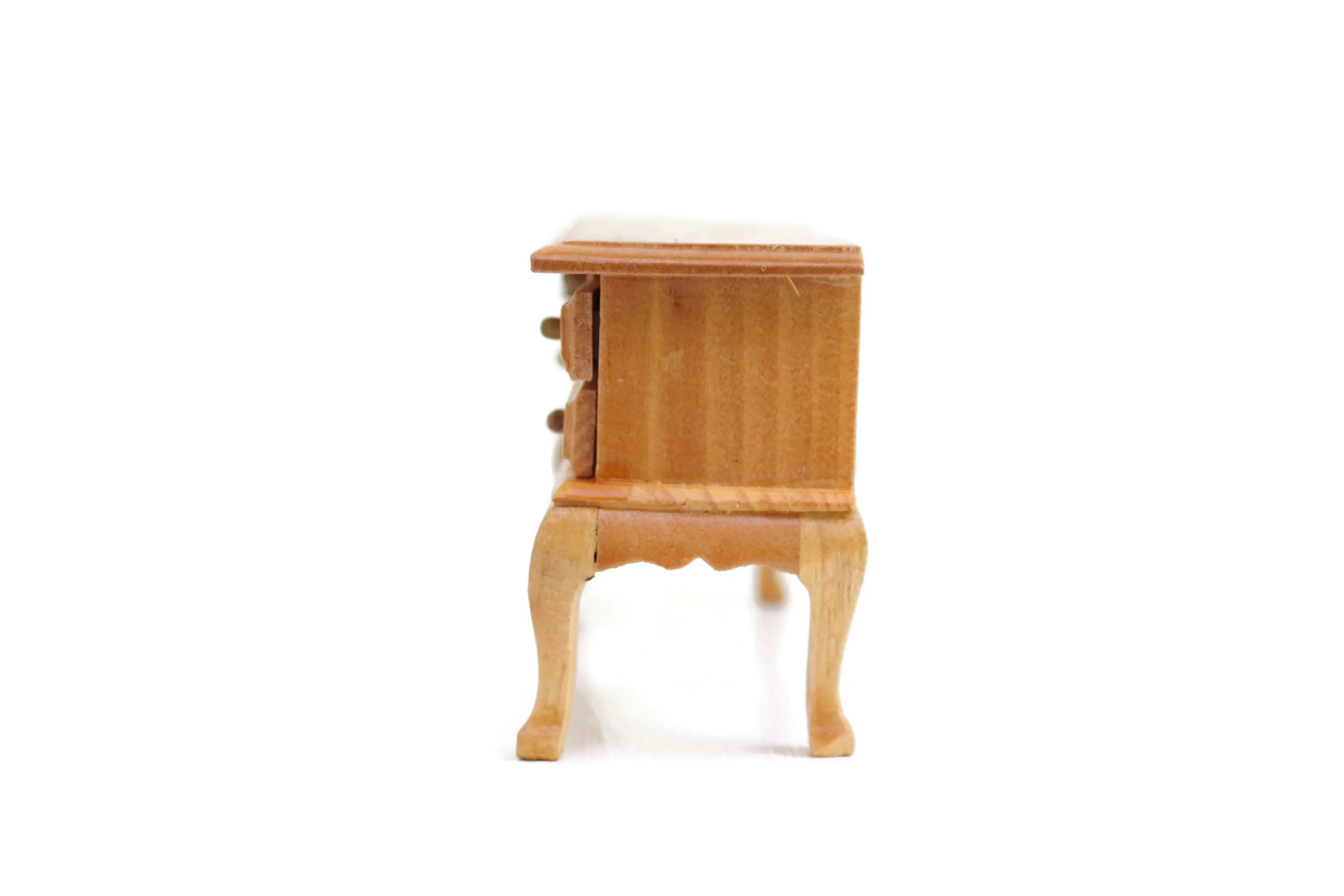 Vintage 1:12 Miniature Dollhouse Oak Writing Desk