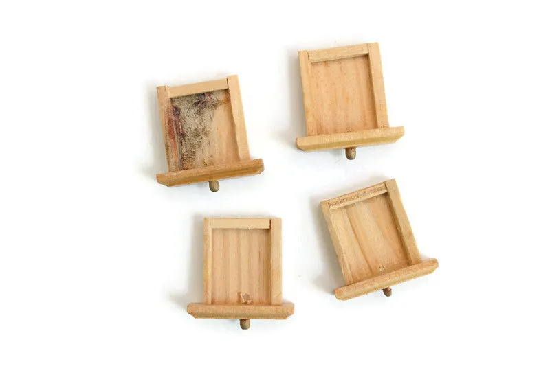 Vintage 1:12 Miniature Dollhouse Oak Writing Desk