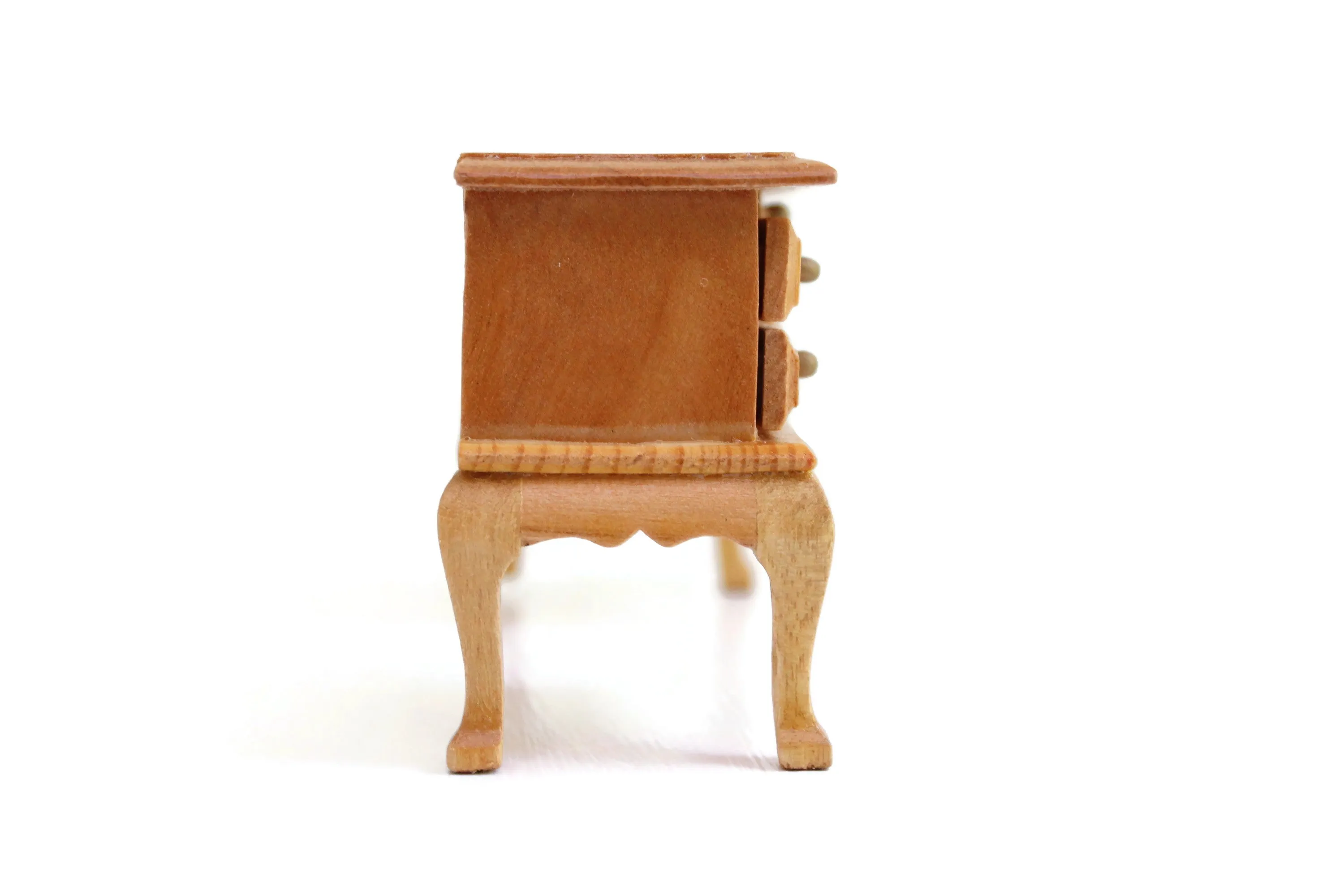 Vintage 1:12 Miniature Dollhouse Oak Writing Desk
