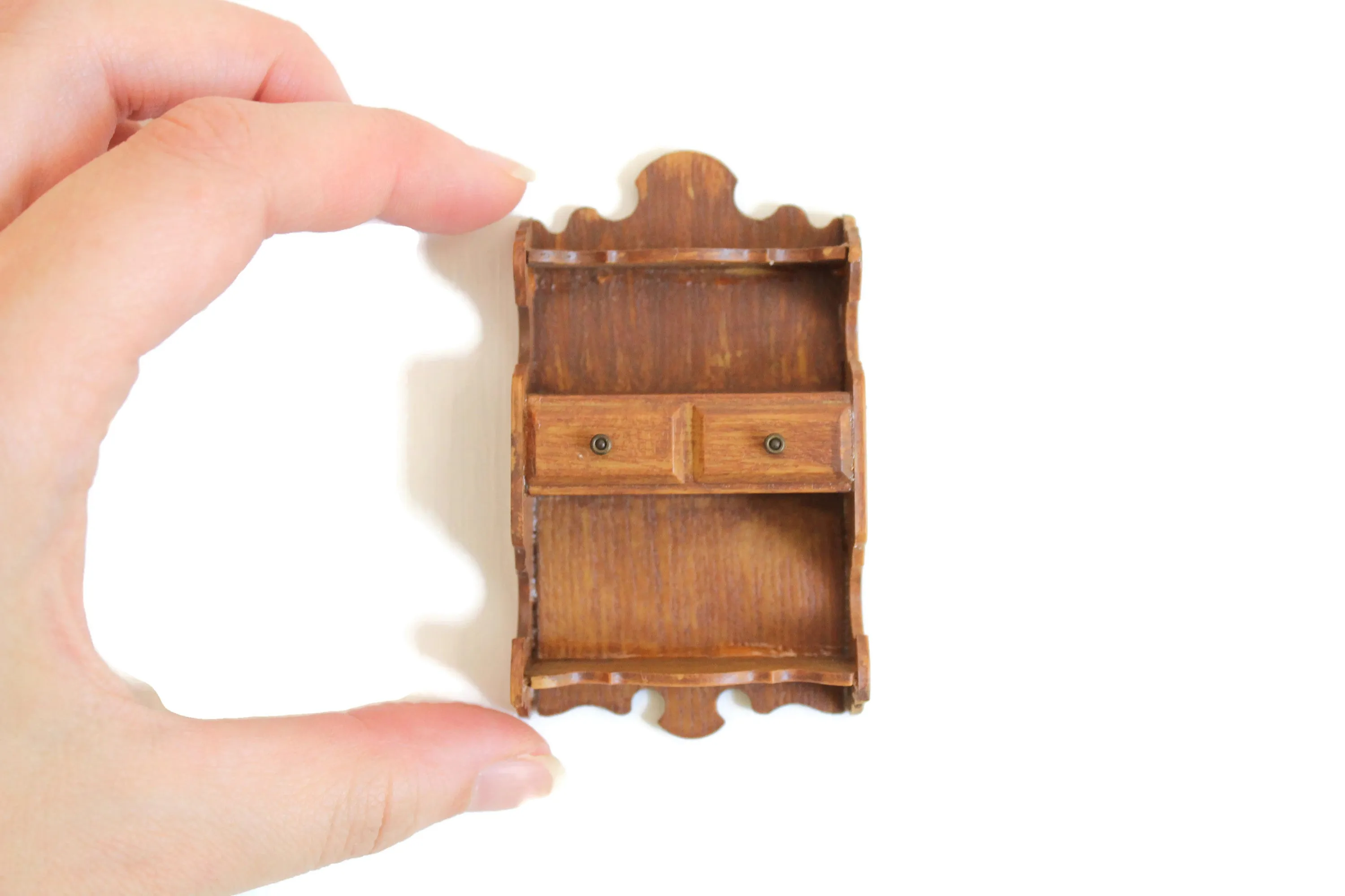 Vintage 1:12 Miniature Dollhouse Wall Shelf, Wall Rack or Display Shelf