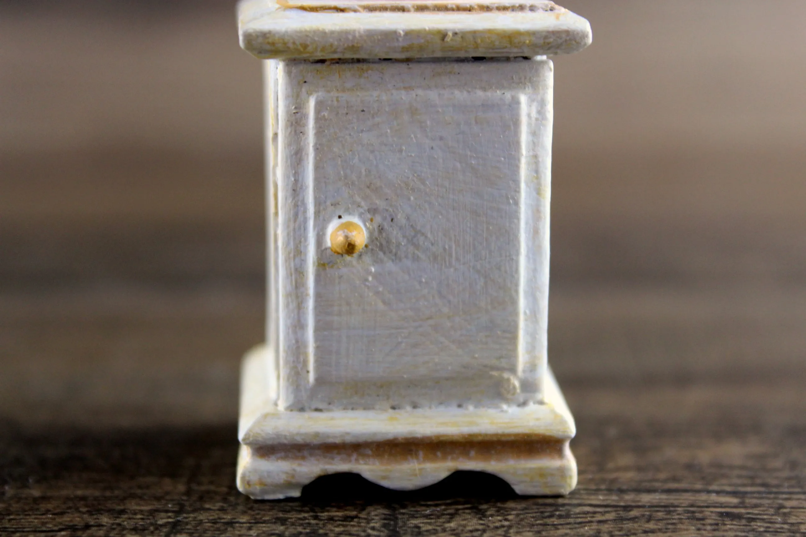 Vintage 1:12 Miniature Dollhouse White Wooden End Table, Side Table or Nightstand