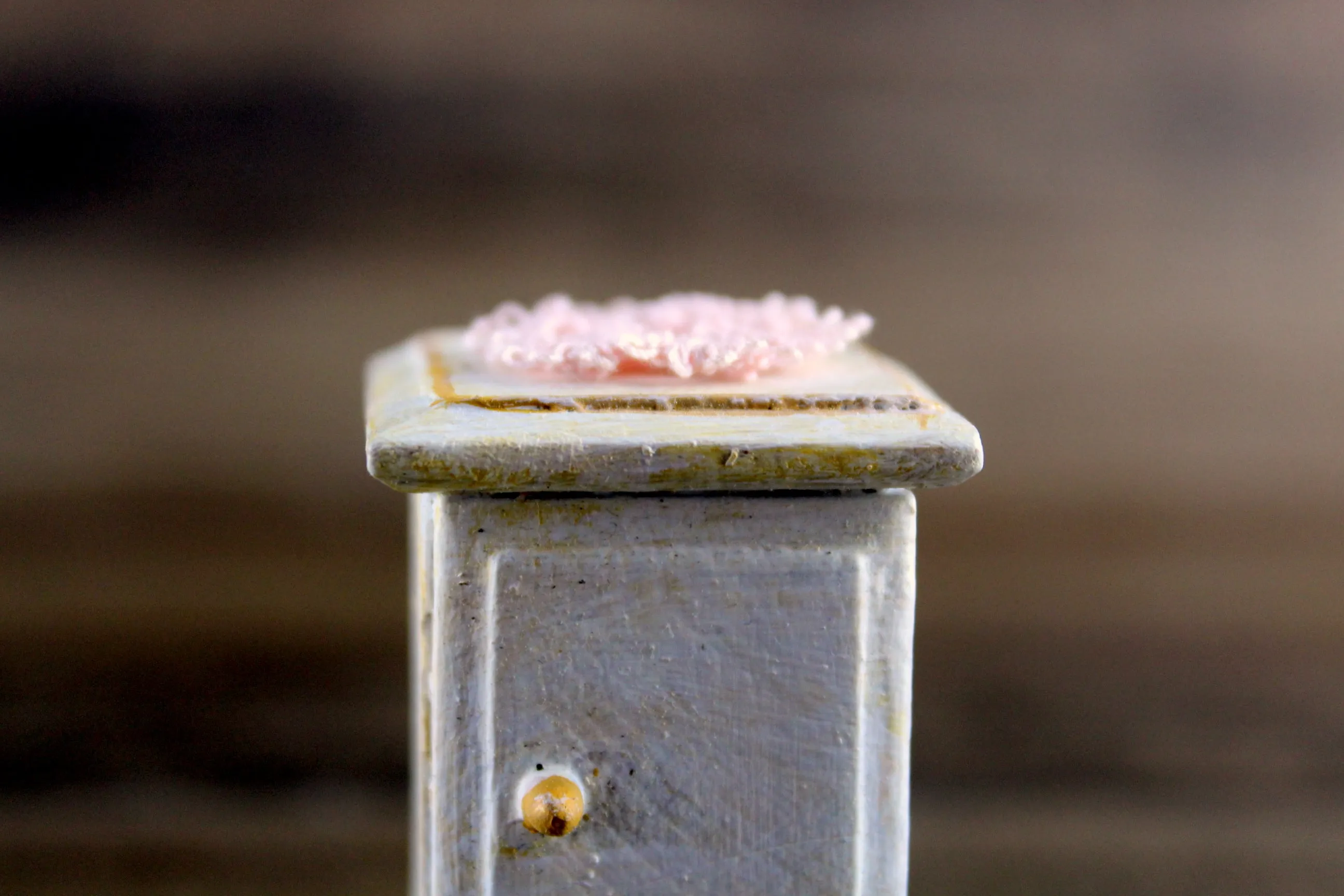 Vintage 1:12 Miniature Dollhouse White Wooden End Table, Side Table or Nightstand