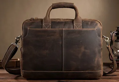 Vintage Crazy Horse Leather laptop Bag