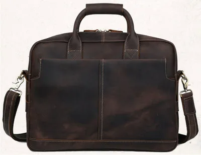 Vintage Crazy Horse Leather laptop Bag